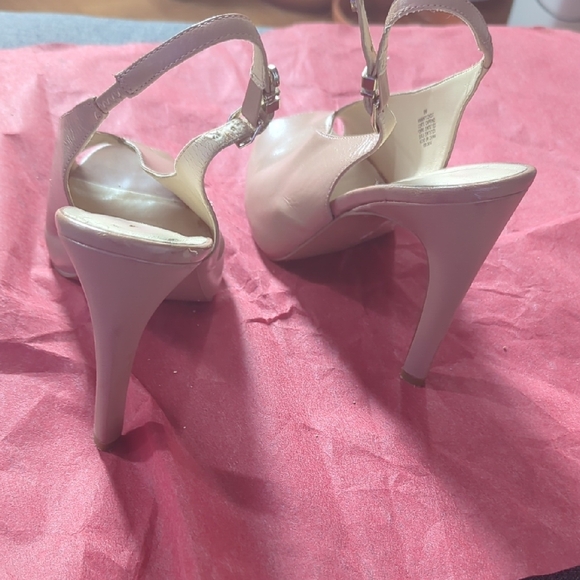 Nine West Cream Peep-Toe Heels - Picture 3 of 3